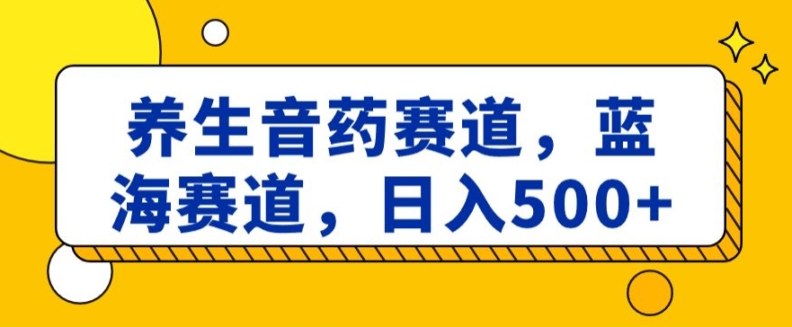 养生音药赛道，蓝海赛道，日入500+【揭秘】插图