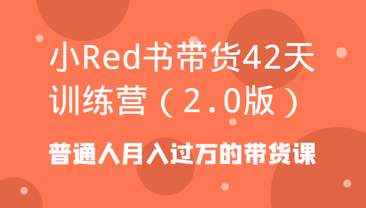 小Red书带货42天训练营（2.0版）普通人月入过万的带货课插图