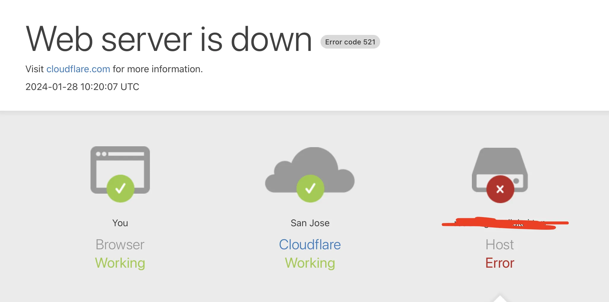 更改了dns解析，却发现web server is down