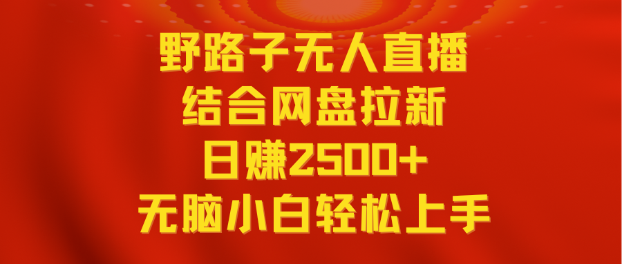 （9025期）无人直播野路子结合网盘拉新，日赚2500+多平台变现，小白无脑轻松上手操作插图