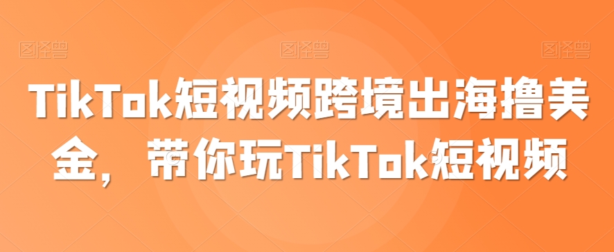TikTok短视频跨境出海撸美金，带你玩TikTok短视频插图