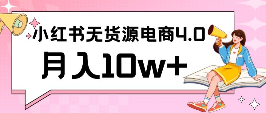 小红书新电商实战，无货源实操从0到1月入10w+联合抖音放大收益