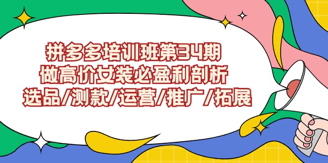 （9333期）拼多多培训班第34期：做高价女装必盈利剖析 选品/测款/运营/推广/拓展插图