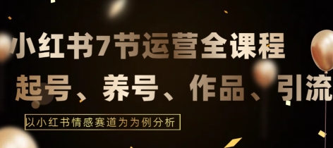 7节小红书运营实战全教程，结合最新情感赛道，打通小红书运营全流程插图