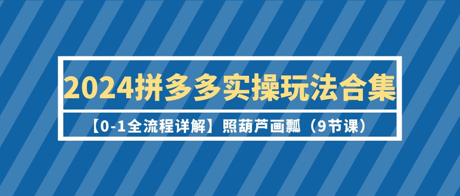 （9559期）2024拼多多实操玩法合集【0-1全流程详解】照葫芦画瓢（9节课）插图