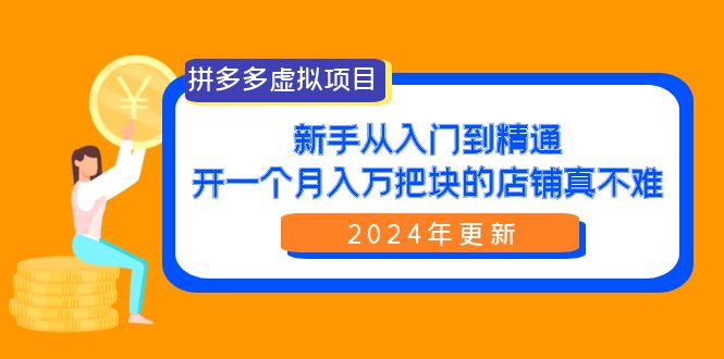 （9744期）拼多多虚拟项目：入门到精通，开一个月入万把块的店铺 真不难（24年更新）插图