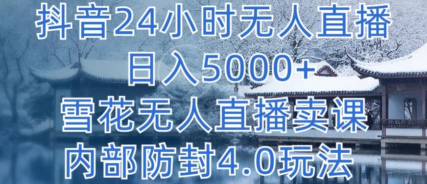 抖音24小时无人直播 日入5000+，雪花无人直播卖课，内部防封4.0玩法插图