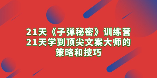 （10209期）21天《子弹秘密》训练营，21天学到顶尖文案大师的策略和技巧插图