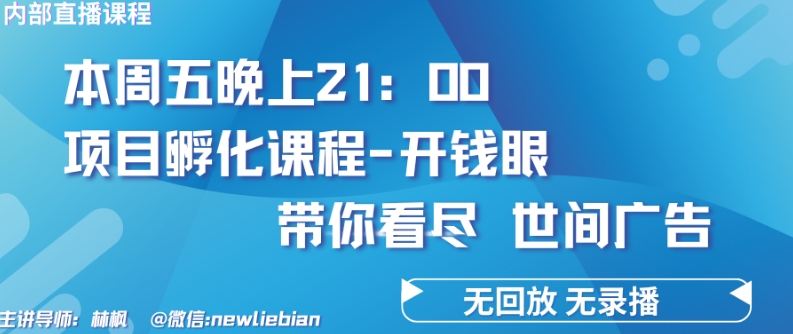 4.26日内部回放课程《项目孵化-开钱眼》赚钱的底层逻辑插图