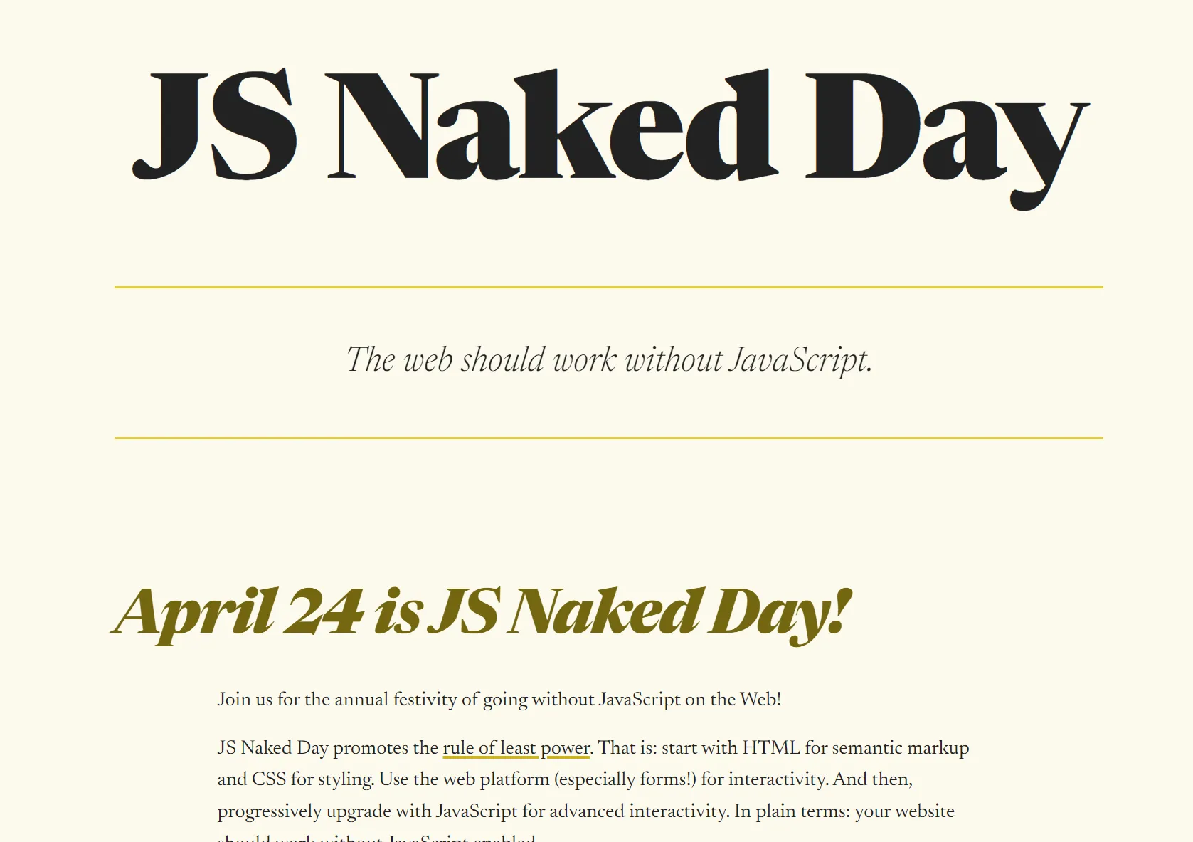JS Naked Day