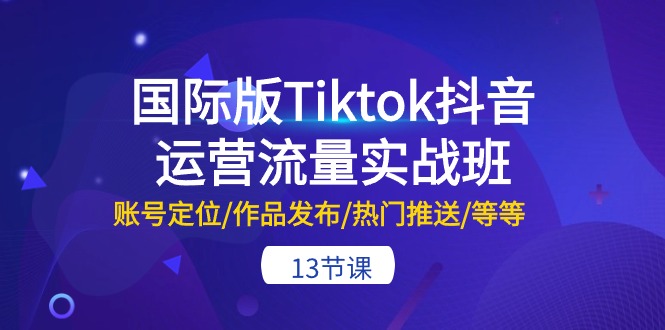 （10712期）国际版Tiktok抖音运营流量实战班：账号定位/作品发布/热门推送/等等-13节插图