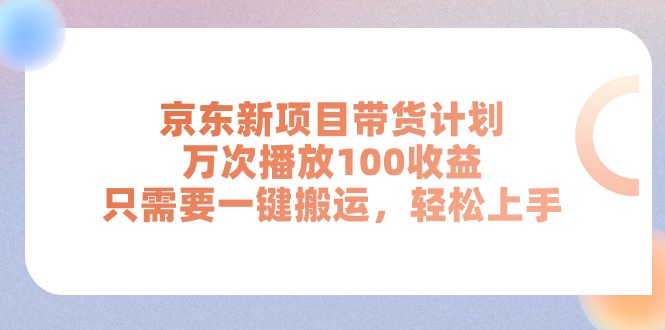 （11300期）京东新项目带货计划，万次播放100收益，只需要一键搬运，轻松上手插图