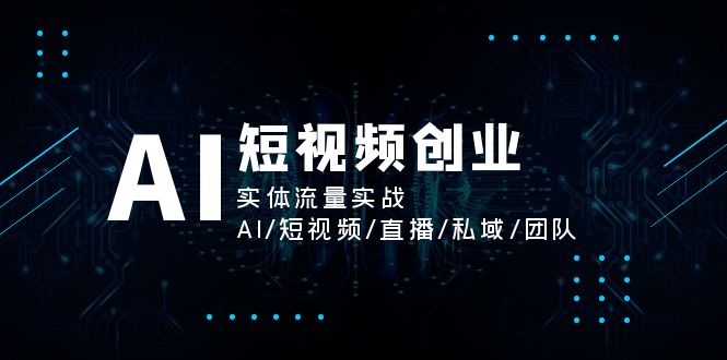 （11566期）AI短视频创业，实体流量实战，AI/短视频/直播/私域/团队