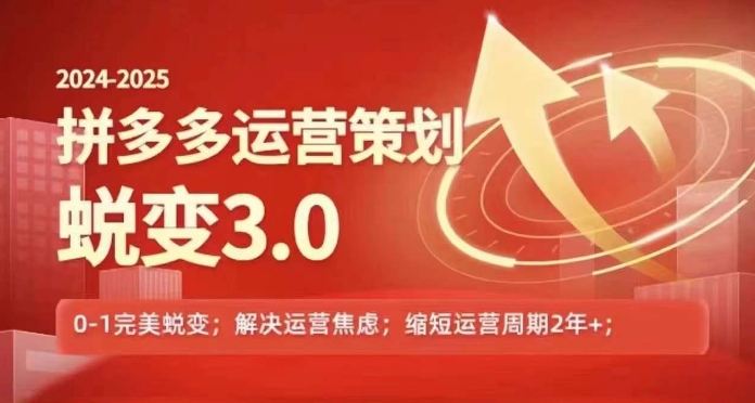 2024-2025拼多多运营策略蜕变3.0，0--1完美蜕变，解决信息焦虑