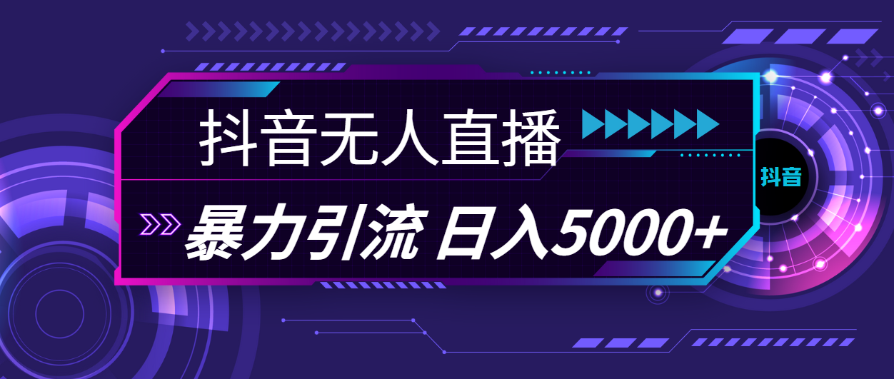 （11709期）抖音无人直播，暴利引流，日入5000+