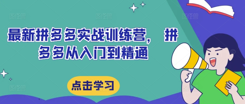 最新拼多多实战训练营， 拼多多从入门到精通