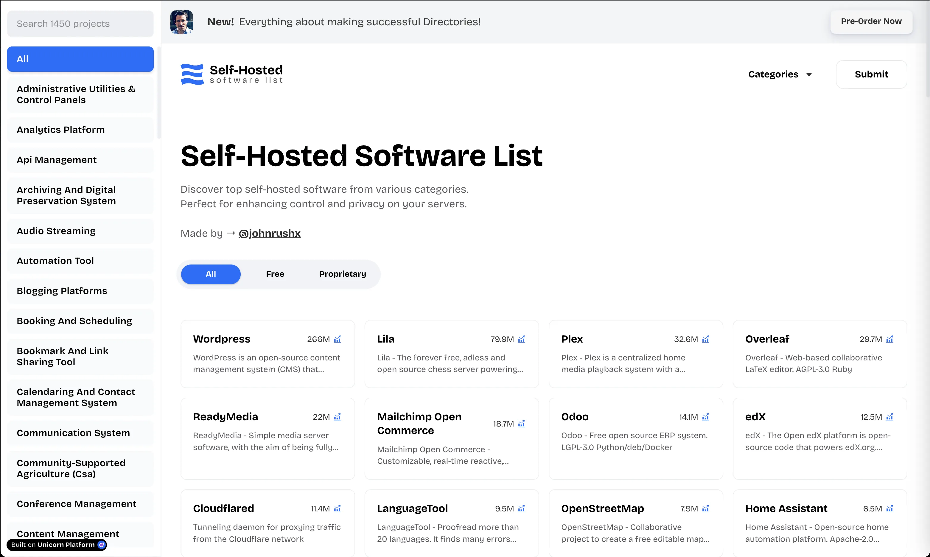 Ultimate Self-Hosted Software List