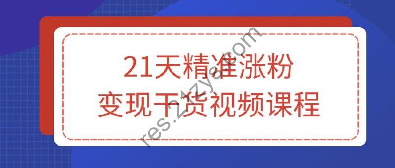 21天精准涨粉变现干货视频课程