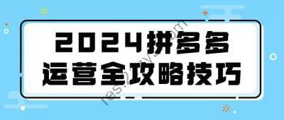 2024拼多多运营全攻略技巧