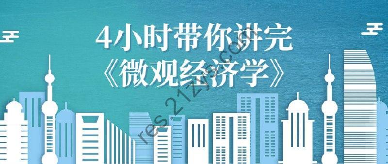 4小时带你讲完《微观经济学》