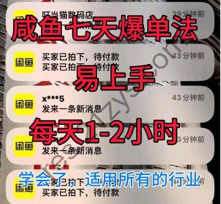 咸鱼七天爆单法，学会了适用所有的行业