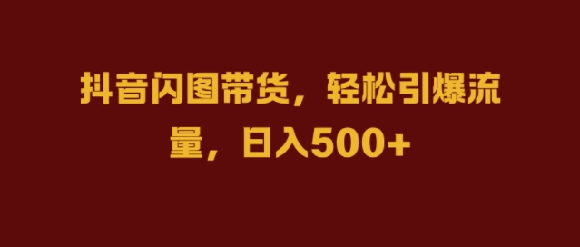 抖音闪图带货,轻松引爆流量,日入几张