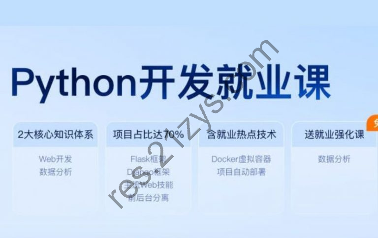 黑马：新版Python开发就业课，初级+中级+高级项目实战(106G), 价值数千元