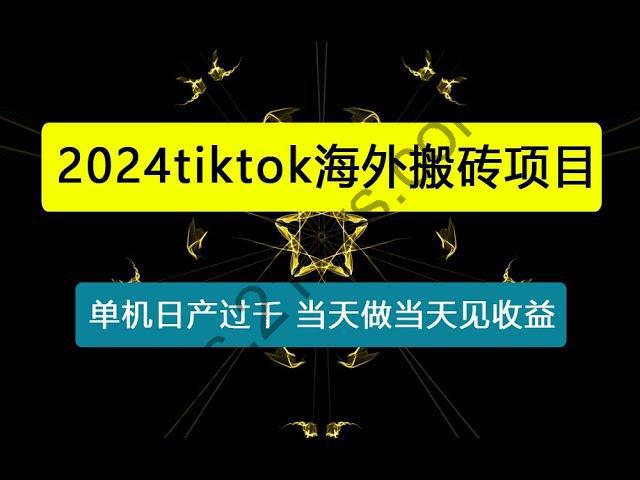 tiktok海外搬砖项目单机日产过千当天做当天见收益【揭秘】