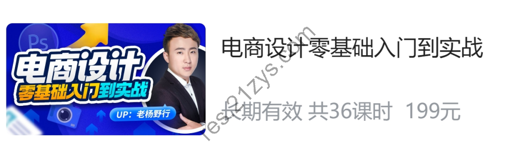 老杨野行：电商设计零基础入门到实战，视频+素材，价值199