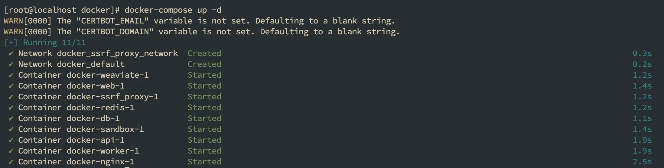 启动 docker 服务