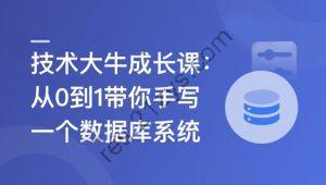 技术大牛成长课,从0到1带你手写一个数据库系统