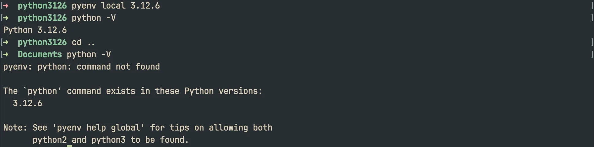 python3126 目录设定版本为 3.12.6