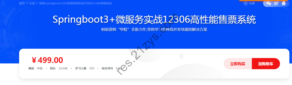 Springboot3+微服务实战12306高性能售票系统