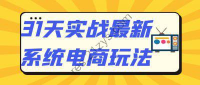 31天实战最新系统电商玩法