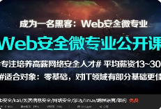 掌控Web安全工程师高薪正式班，从零基础入门到进阶成就黑客 价值6798元(更新14期)