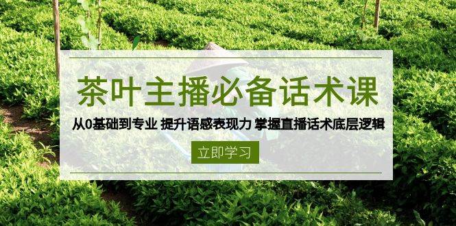 茶叶主播必备话术课 从0基础到专业 提升语感表现力
掌握直播话术底层逻辑