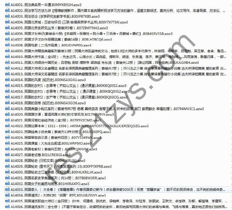 《亚马逊原版电子书》序号14001-14500共500本 本本好书 价值上万[azw3]