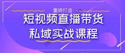 短视频直播带货私域实战课程