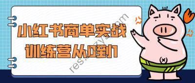 小红书商单实战训练营从0到1