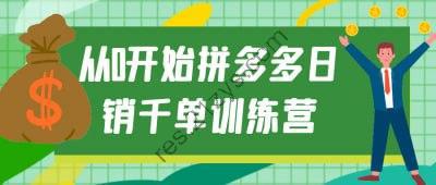 从0开始拼多多日销千单训练营