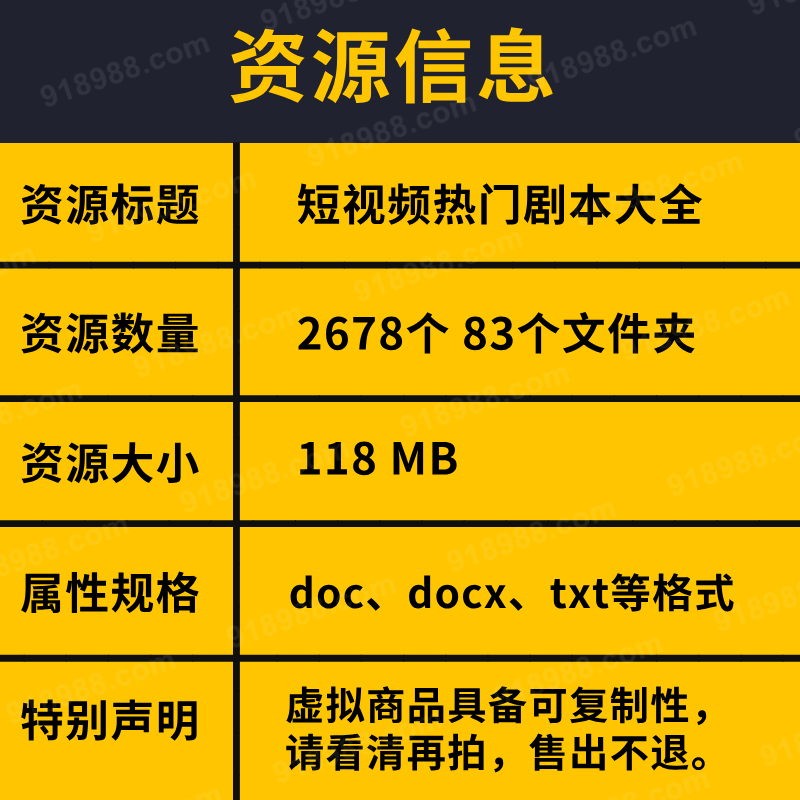 短视频热门剧本大全 2600+
