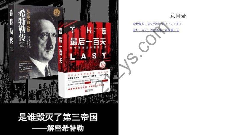 《最后一百天》两册 解密希特勒套装 从乞丐到元首[pdf]