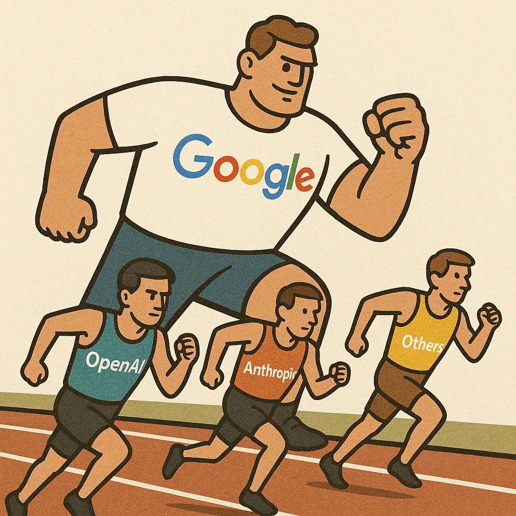 预计未来AI竞争格局，Google的领先优势会越来越大。