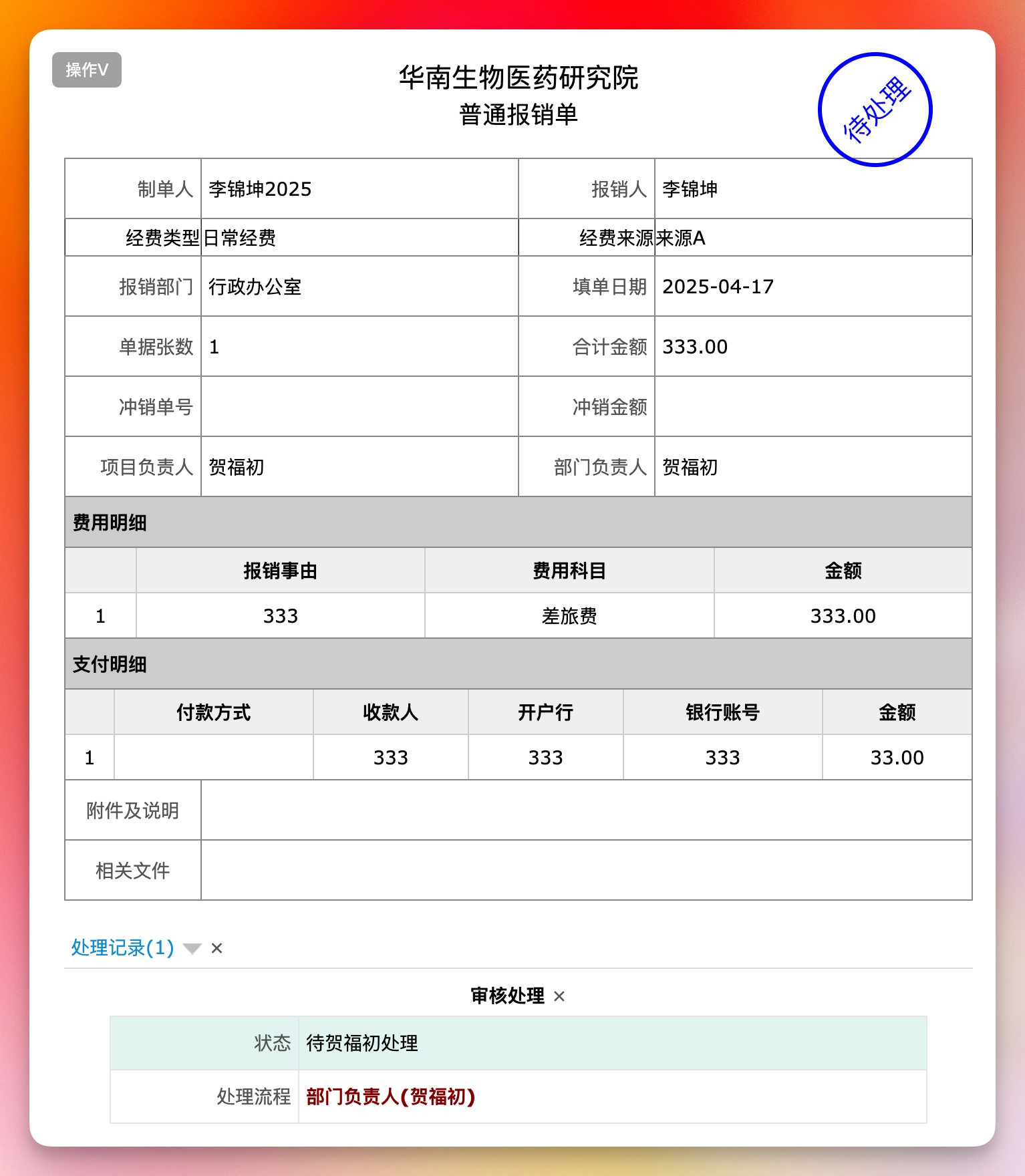 日常经费