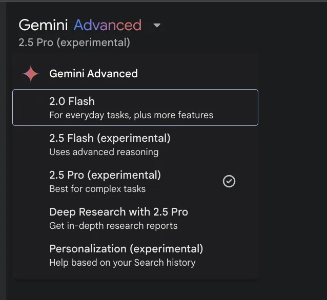 在Gemini App中，2.5 Flash替代了原本的2.0 Flash Thinking