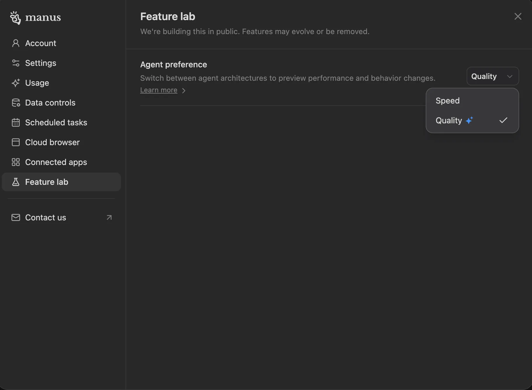 付费开通了Basic会员,Agent偏好会自动切换为Quality