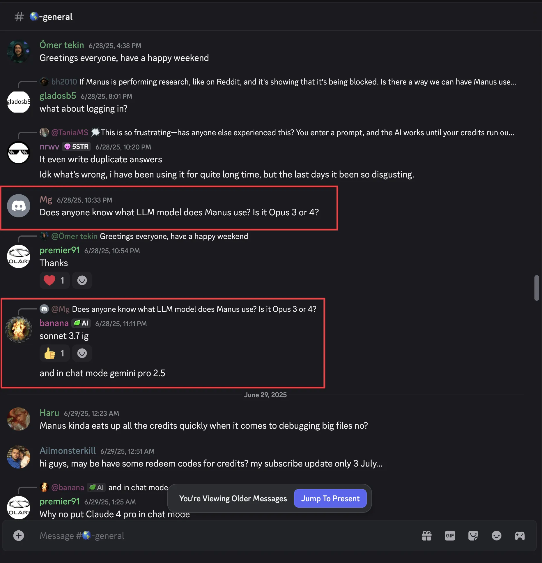 Manus Discord群组中网友猜测Manus底座模型