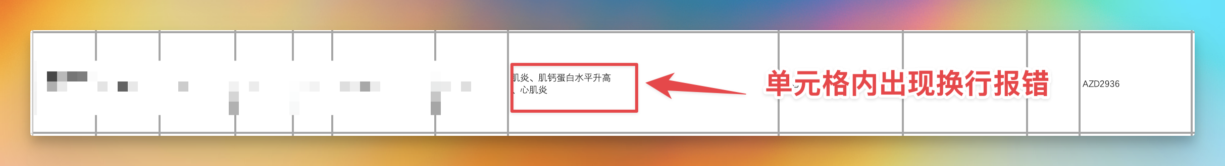 单元格出现换行