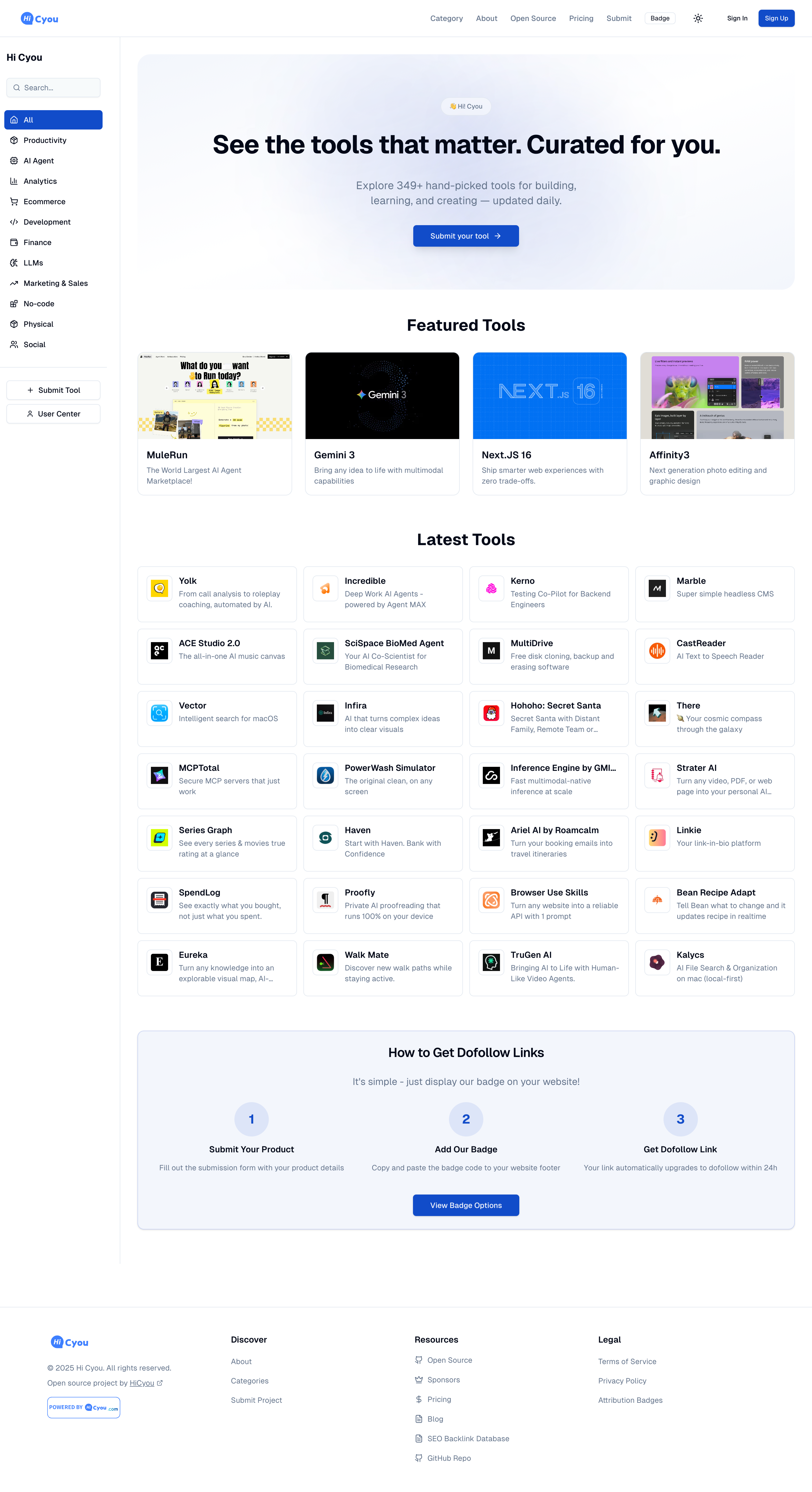 HiCyou Free Open Source-SaaS Directory Platform