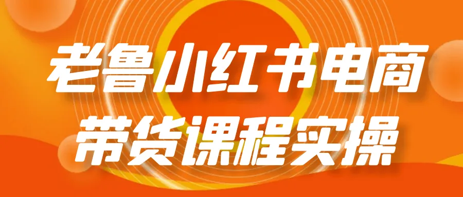 老鲁小红书电商带货实操课：从零到爆单的完整攻略